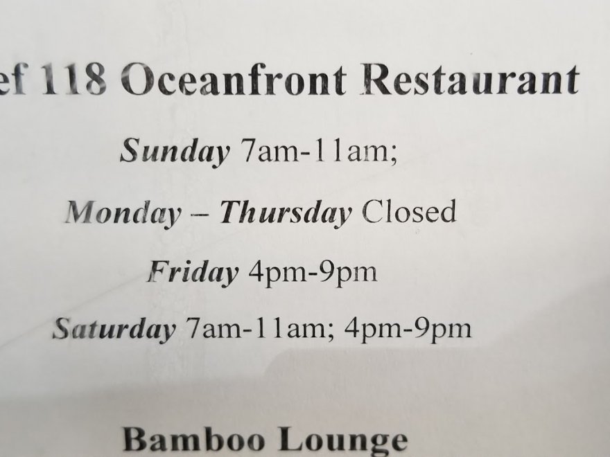 Reef 118 Oceanfront Restaurant Reef 118 Oceanfront Restaurant